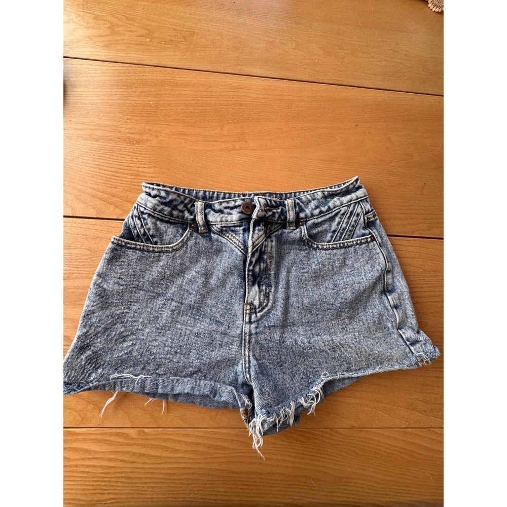 Bullhead Denim Co‎ Jean Shorts Womens 25 Acid Wash High Rise Raw Hem Indie